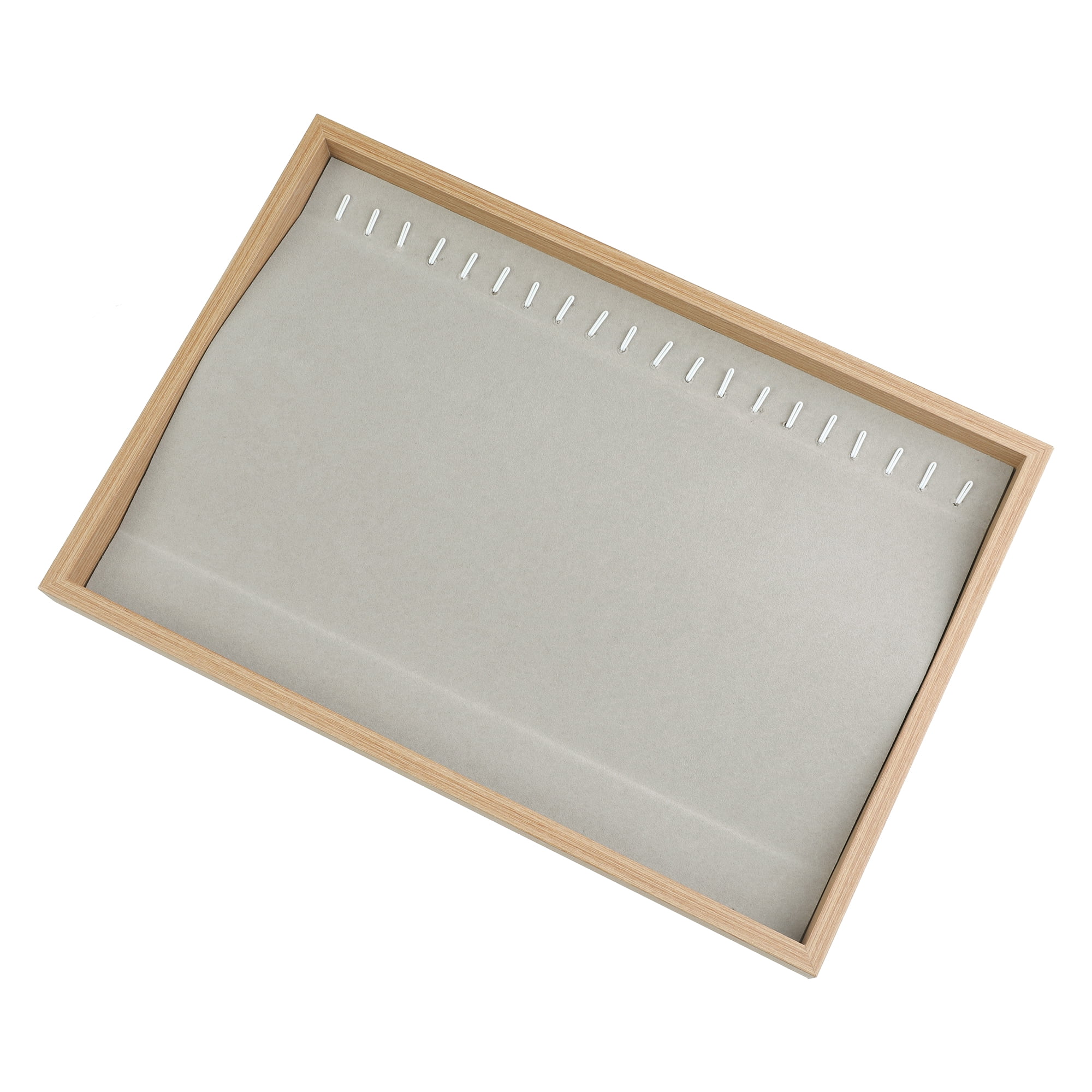Unique Bargains Wood Jewelry Trays with Removable Dividers for Drawers Jewelry Organizer Light Brown-Necklace Tray