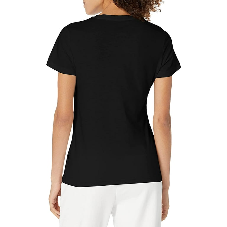 PUMA Womens Essentials+ Metallic Logo T-Shirt BLK/G-S | Sport-T-Shirts