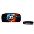 thumbnail image 3 of Binienty 3 Piece Backpack Set for Boys Soccer Schoolbag with Lunch Box Pencil Case Fire Flame Design Middle School Students Shoulder Bookbag with Laptop Compartment Anti Thief Travel Rucksack, 3 of 6