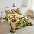 thumbnail image 4 of Erosebridal Floral Flower Bedding Twin Comforter Set,Butterfly Sunflower Down Comforter,Botanical Room Decorative,Reversible,Lightweight,2-Piece, 4 of 8