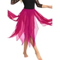 thumbnail image 5 of IEFIEL Womens Chiffon Belly Dance Skirt Flowy 13 Panels Asymmetric Hem Side Split Skirt Dancewear, 5 of 6