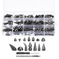 thumbnail image 1 of 150 Sets Cone Spikes Studs, 13 Sizes Studs and Spike Leather Rivets,  Black, 1 of 6