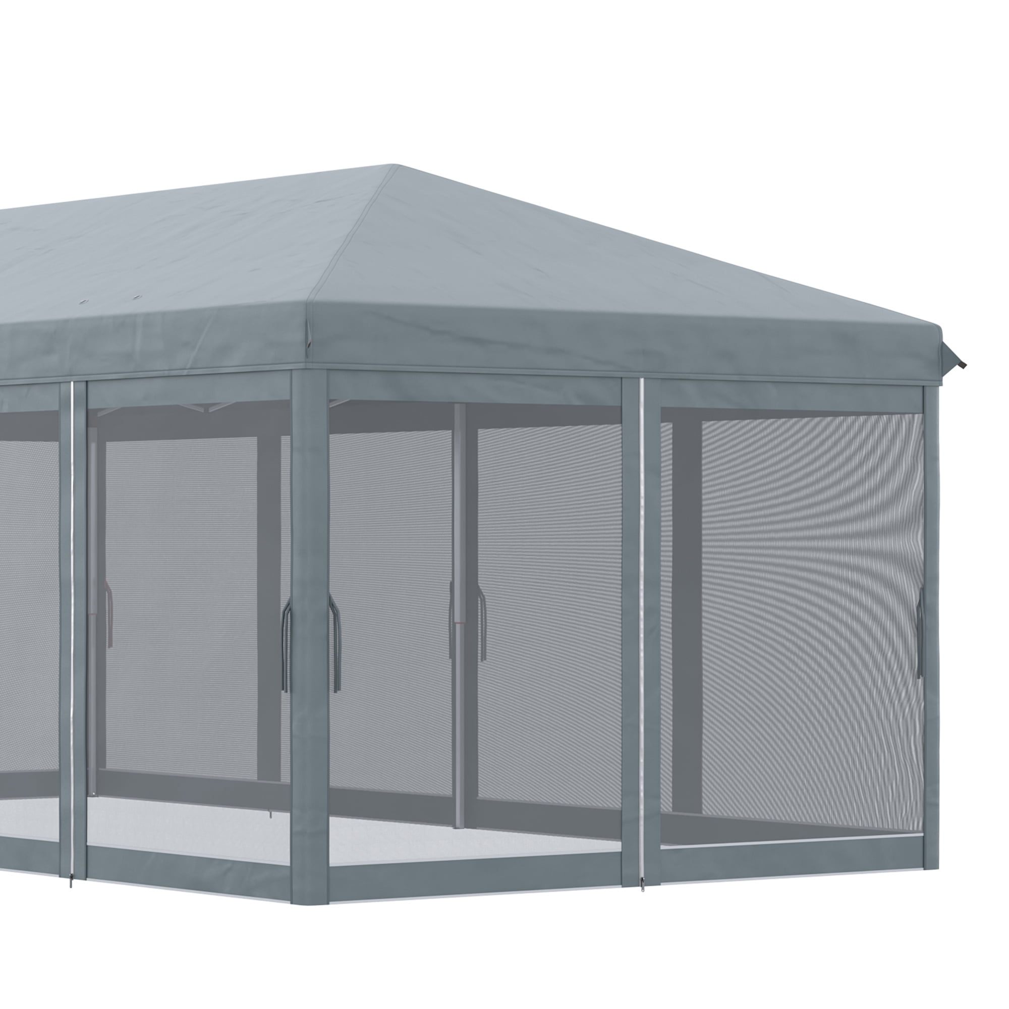 NOBOLEA 10' x 20' Outdoor Pop-Up Gazebo with Mesh Sidewalls, UV-Protected Party Tent with Carry Bag for Outdoor, Garden, Patio, Gray