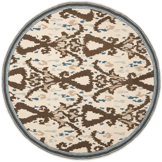 Safavieh MSR4553B-4R Martha Stewart Collection Handmade Wool Round Area Rug, 4' Diameter, Clove