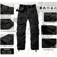 thumbnail image 5 of TRGPSG Men's Fleece Lined Hiking Pants Outdoor Cargo Pants Casual Work Ski Pants with 8 Pockets(No Belt),Black 42x33, 5 of 5