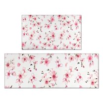 Pioneer Flower Floral Print Pattern Kitchen Rugs Sets Of 2,Anti Fatigue Kitchen Mat Rugs Non Slip Washable,Decorative Kitchen Floor Mats for Kitchen,Sink,Laundry,17"x30" 17"x47"
