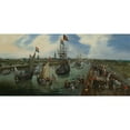 thumbnail image 2 of Adriaen Pietersz. Van De Venne 24x14 Gold Ornate Framed and Double Matted Museum Art Print Titled - The Departure of a Dignitary from Middelburg (1615), 2 of 4