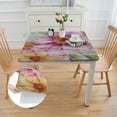 thumbnail image 2 of nygtbtfer  Watercolor FlowersTablecloth with Elastic Edge, Waterproof Square Fitted Tablecloth, Polyester Stain Resistant Table Clothes, Wipeable Washable Tablecloths  Square Table 52*52, 2 of 8