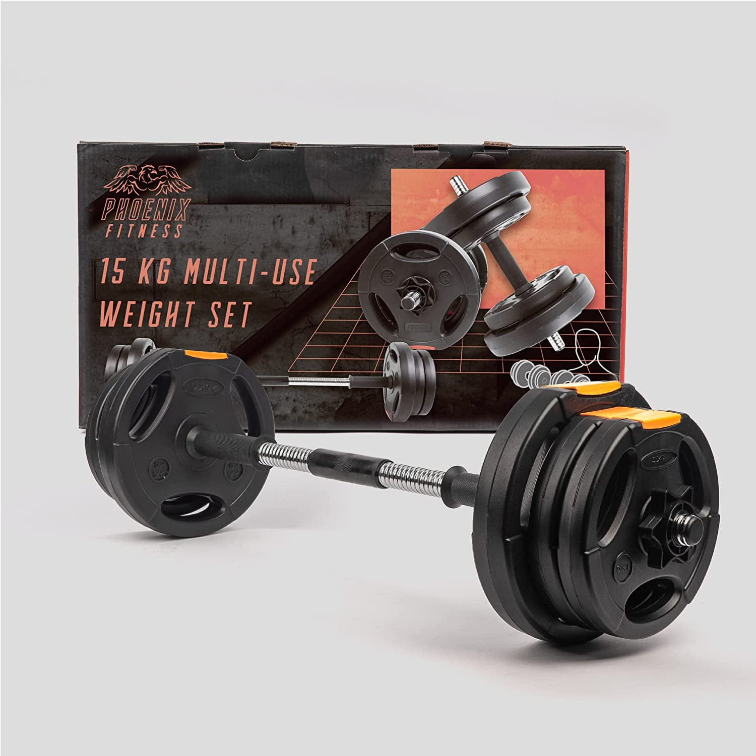 Adjustable Dumbbell Set with Barbell Conversion for Home Gym Strength Training