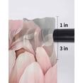 thumbnail image 6 of Pink Flowers Tier Curtains 45 Inch Length,Sheer Curtains for Bedroom Living Room Window Spring Country Pastoral Botanical Floral Small Half Window Kitchen Curtains & Drapes 27.5"x45" 2 Panels, 6 of 6