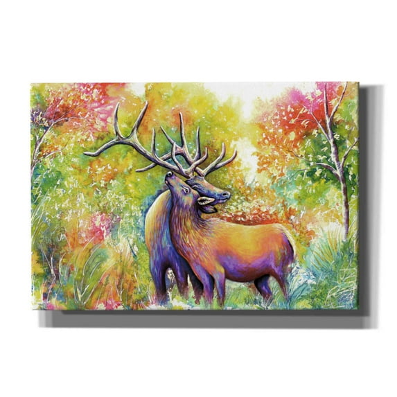 Epic Graffiti 'Elk Love' by Michelle Faber, Canvas Wall Art, 26"x18"