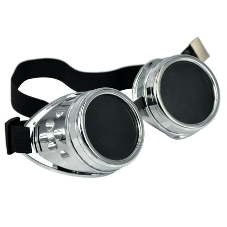 Deluxe Steampunk Goggles Smoked Lens Eyewear Industrial Aviator Pilot