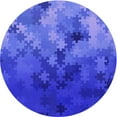 thumbnail image 1 of Ahgly Company Machine Washable Indoor Round Transitional Light Slate Blue Area Rugs, 6' Round, 1 of 7