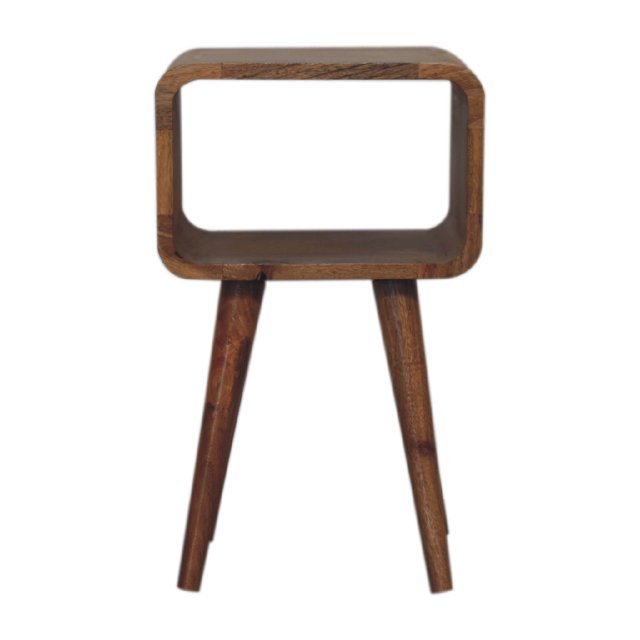 Artisan Furniture Solid Wood Mini Curved Open Nightstand