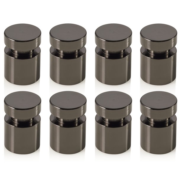 Quartet Quartet Glass Board Mounting Hardware, Black Chrome, Set of 8