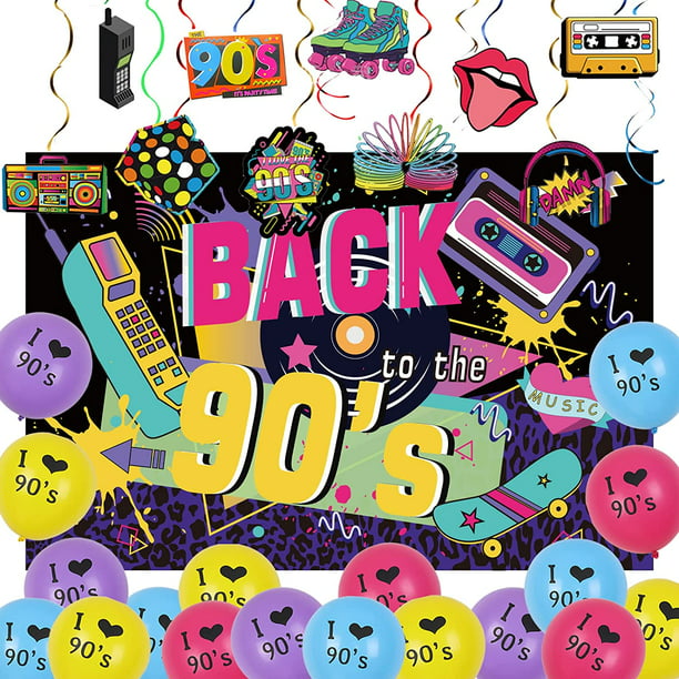 filosofisk får Rytmisk 90s Party Decoration Back to the 90s Party Decoration Back 90s Backdrop  Retro Hanging Swirl Back to The 90s Balloon 90s Retro Party Decorations 90s  Birthday Party Decorations Hip Hop Party Decorations -