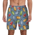 thumbnail image 2 of Picia Fruit Ice Cream pattern Mens Swim Trunks with Compression Liner Stretch Beach Shorts Quick Dry with Zipper Pockets No-Chafing Board Shorts-3X-Large, 2 of 9