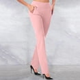 thumbnail image 2 of Womens Yoga Dress Pants Stretchy Pull On Straight Leg Business Casual Pants High Waist Dressy Slacks With Pockets, 2 of 5