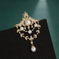 thumbnail image 2 of Accesorio de ramillete de broche de oro chapado en cobre con perlas reales de agua dulce estilo corte Vintage, 2 of 5