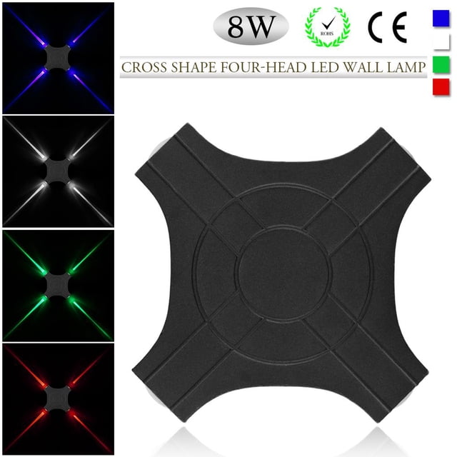 Lámpara Led De 8W, Aplique De Pared, Forma De Cruz, Luz De Pared, Luz Verde De 4 Cabezales, Ca 85-265V, Para Exteriores, Para Pasillo, Jardín, Patio Methold HA025388-02