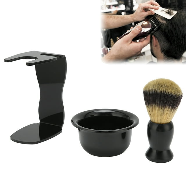 Juego de Afeitado 3 Piezas Juego de Brochas de Afeitar Barba Brocha de Afeitar Tazón Kit de Soporte de Seguridad para Afeitar para Hombres ANGGREK Otros