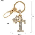 thumbnail image 3 of Sometheme Special Rhinestone Stud Initial Letter charm Keychain in Gold Tone, 3 of 5