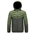 thumbnail image 6 of YueHuiYing Men's Solid - Color Thickened Winter Jacket Long Sleeve, Detachable Cap, Zipper Closure, Hooded with Functional Pockets, 6 of 7