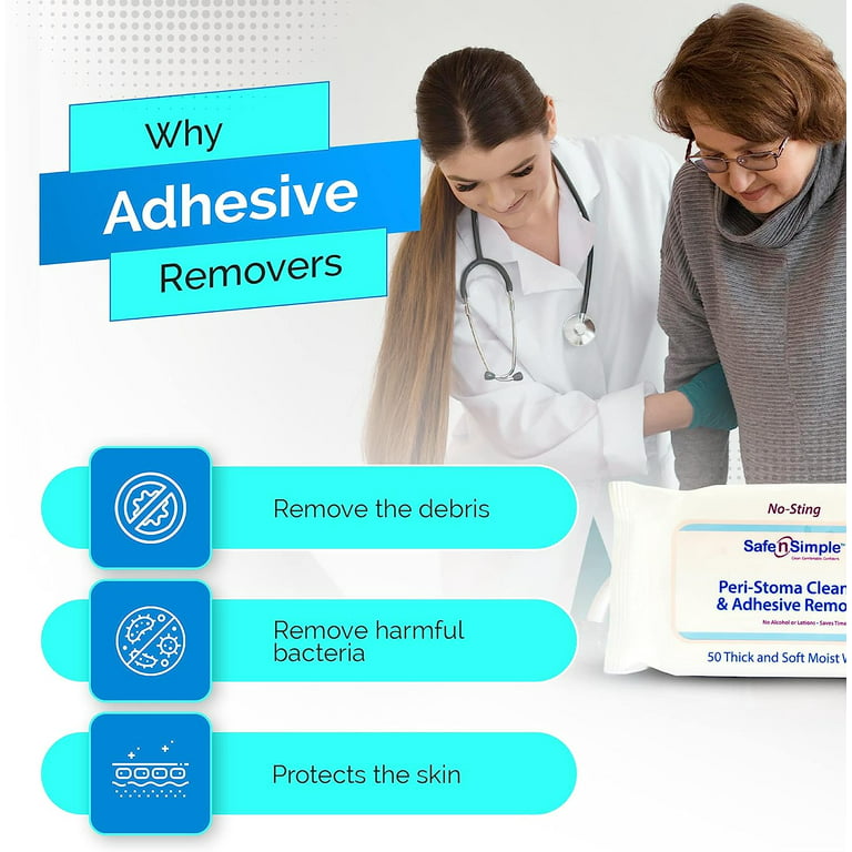 McKesson Adhesive Remover Wipes, Gentle Alcohol Solution, 2.4 in x 2.4 in,  50 Wipes
