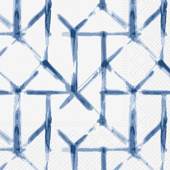Luncheon Watercolor Grid Napkins. 20 Pack