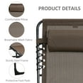 thumbnail image 6 of Outsunny Reclining Chaise Lounge Chair, Sun Lounger, Folding Camping Cot, Adjustable Backrest and Removable Pillow, for Patio, Garden, Beach, Brown, 6 of 9