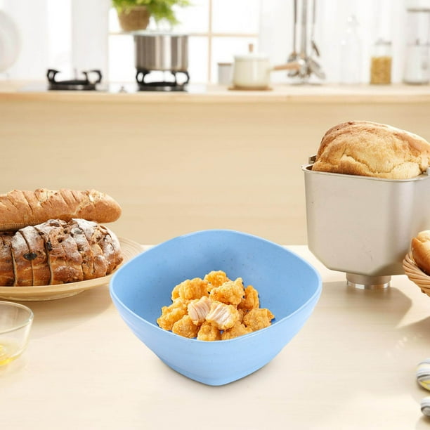 Suministros de cocina, cuencos, utensilios de cocina, juego de utensilios de cocina, cuencos de plástico, cuencos de arroz para el hogar, mesas de comedor, cuencos pequeños, cuenco cuadrado de trigo