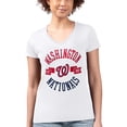thumbnail image 4 of Women's G-III 4Her by Carl Banks White Washington Nationals Super-Slim Fit Lightweight City Graphic V-Neck T-Shirt, 4 of 5