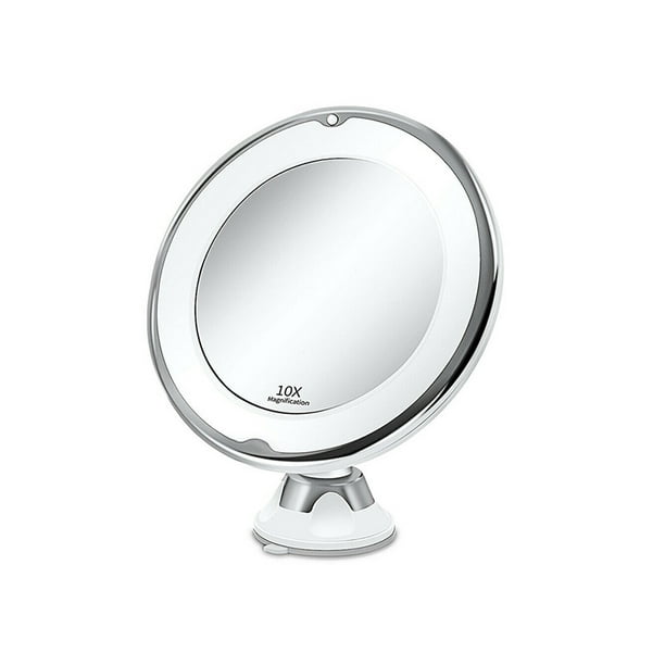 Adjustable 10x Magnification Lighted, Travel Magnifying Mirror X 10