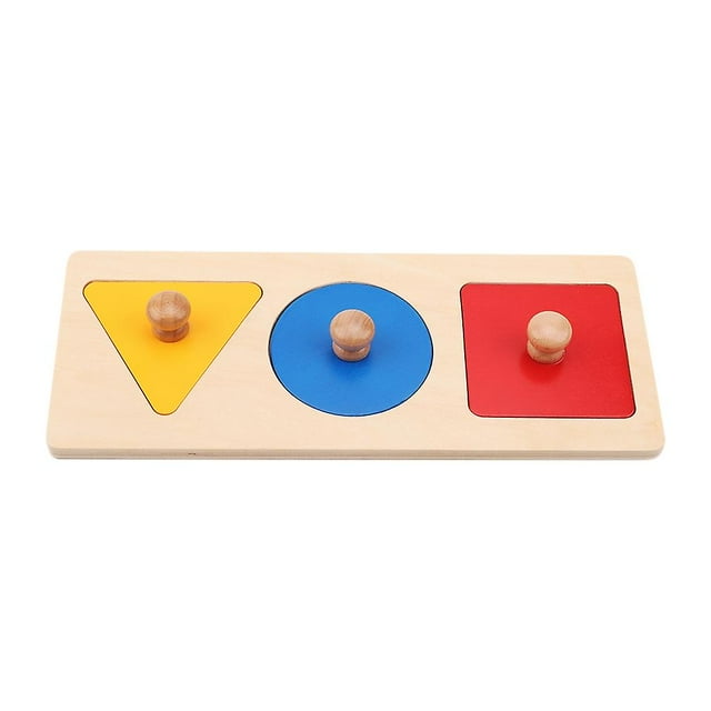 Baby Toddler Hand Grabbing Puzzles Geometric Toy Early Childhood Inset Toys(Three Color Panel)