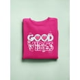 thumbnail image 3 of Good Vibes - Pink Emojis Graphic Women's Sweatshirt, 3 of 4