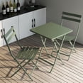 thumbnail image 3 of SEGMART 3-Piece Patio Bistro Set, Folding Outdoor Patio Furniture Sets, 1 Metal Folding Patio Table and 2 Chairs Indoor and Outdoor for Patio, Yard, Garden, Dark Green, 3 of 7