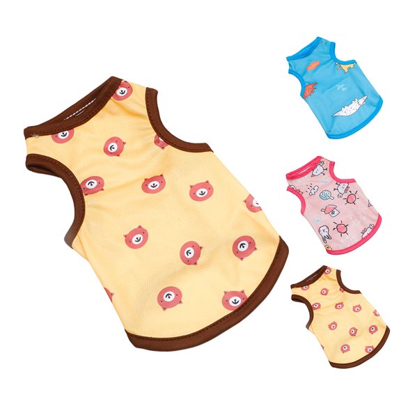 Walbest 1 Pack Pet Vest, Cute Cartoon Printing Cool Dog Pajamas Small Outfit Summer for Pet Dog Cat