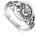 thumbnail image 4 of Vintage Celtic Sun & Moon Ring .925 Sterling Silver Band Jewelry Female Male Unisex Size 9, 4 of 4