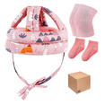 thumbnail image 1 of Cascos Para Bebes Antigolpes Seguridad Bebes + Rodilleras Rosa, 1 of 4