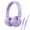 Purple, variant on Kids Headphones, Ear Headphones for Kids, Wired Headphones with Microphone, Adjustable over Ear Headphones for Kids, Girls, Boys, Children, Cord 3.5mm Jack Wired for School Tablet (Pink)