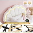 thumbnail image 6 of Full Size Bed Frame for  Velvet Upholstered Headboard with 2 Storage Drawers Princess Style Platform Bed   Wood Slats No Box Spring Needed Easy Assembly,Beige, 6 of 7