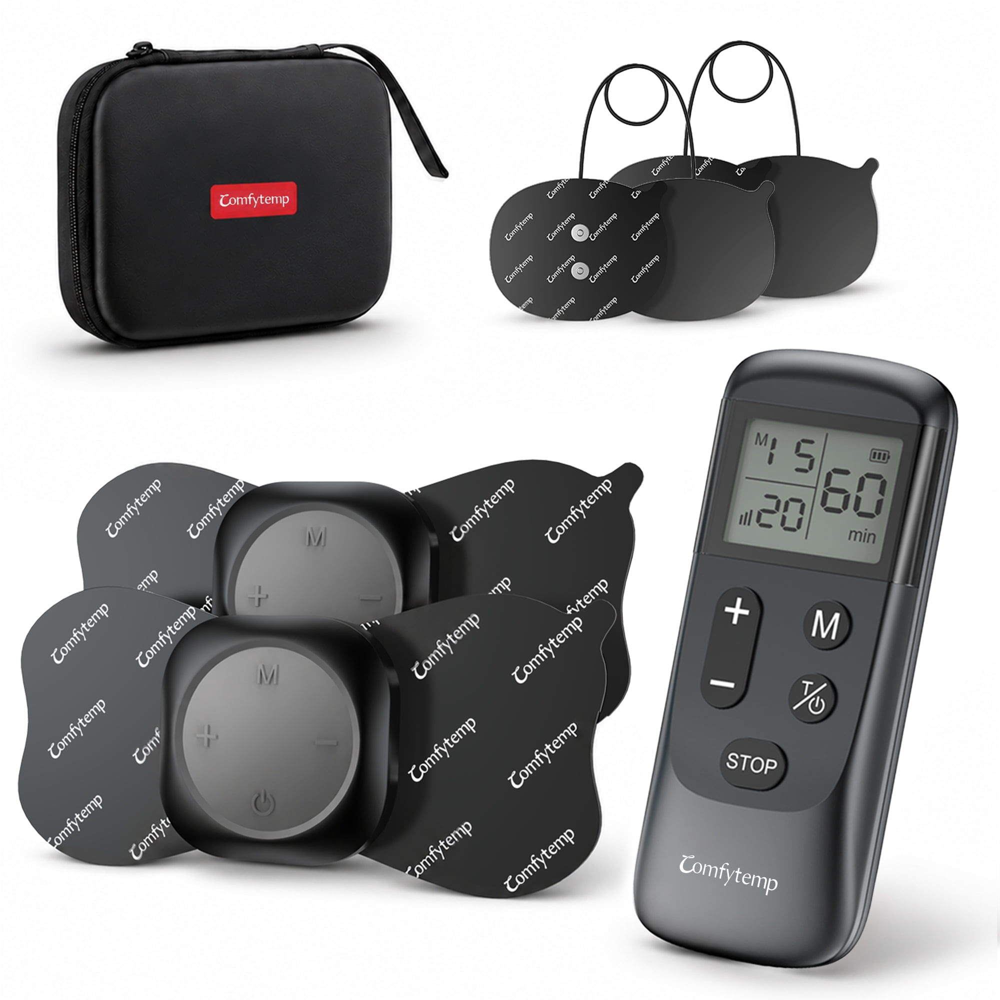 Comfytemp Rechargeable TENS Muscle Stimulator, Electrode Wir - TENS Unit by Comfytemp for Pain Relief