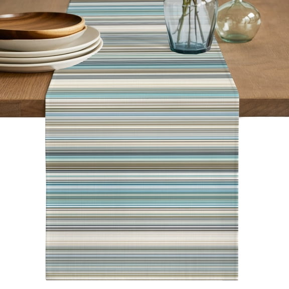 Table Runner 90 Inch Long - Vintage Boho Stripes Watercolor Decorative Table Scarf, Minimalist Line Art Dining Table Runners for Wedding Party Kitchen Dining Tables