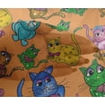 thumbnail image 4 of oneOone Viscose Chiffon Orange Fabric Kitten Cats Dress Material Fabric Print Fabric By The Yard 42 Inch Wide-YTI, 4 of 4