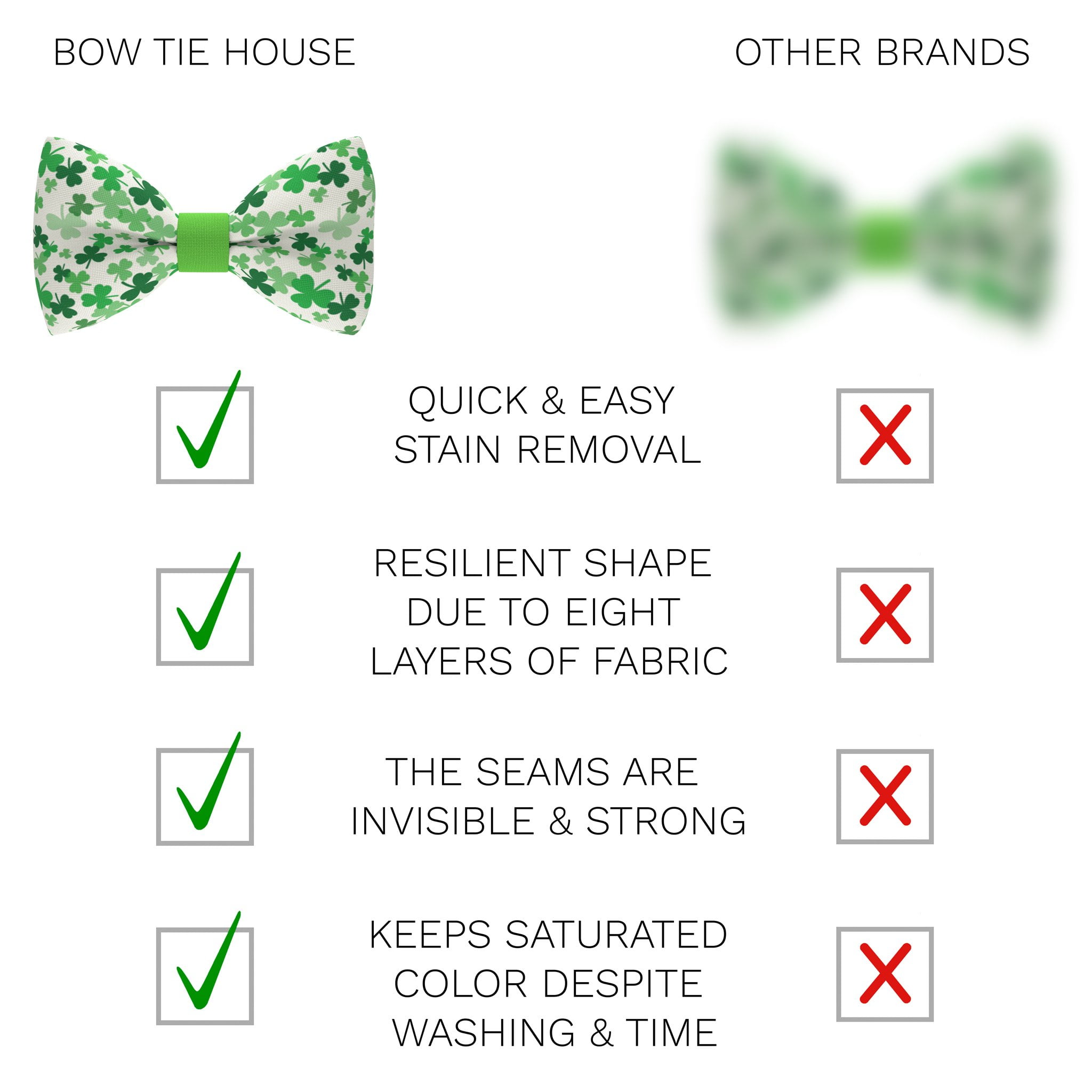 Saint Patrick`s day pattern pre-tied unisex shamrock bow tie by Bow Tie House