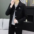 thumbnail image 4 of Chaquetas azules para hombre, trajes y blazers cortos negros para hombre, ropa masculina recortada, verano, vintage, diseñador de lujo, moda clásica 2024, 4 of 5