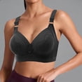 thumbnail image 4 of HOMBOM Full-Figure Womens Bras Unlined No Underwire Soft Cup Bras Wireless Gray Breathable Brassiere 44D, 4 of 5