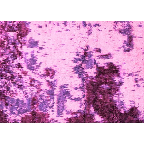 Ahgly Company Indoor Rectangle Abstract Pink Modern Area Rugs, 6' x 9'