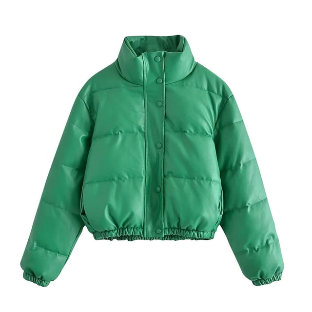 LOVZFMLL Jackets for Womens Solid Color Faux Leather Jacket Long Sleeved Hooded Casual Jacket