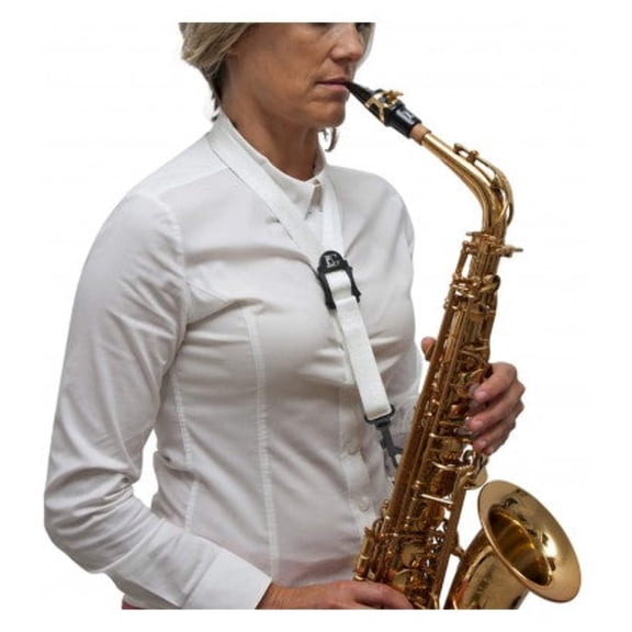 BG France Standard Alto  Tenor Sax Strap - Plastic Snap Hook - White